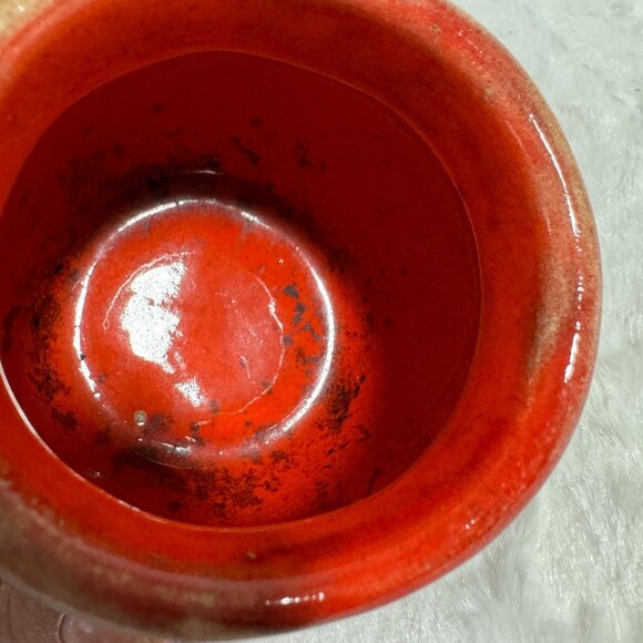 Vintage Handcrafted Ceramic Glazed Pottery Vase Red/Green/Brown 1961 signed REL - Picture 3 of 6